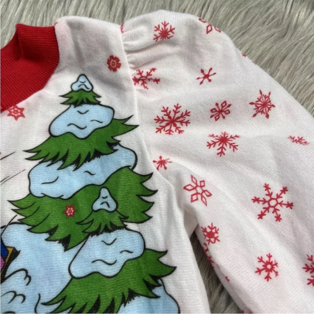 Vintage 1992 Barney Toddler Pajama Top Winter Christmas
